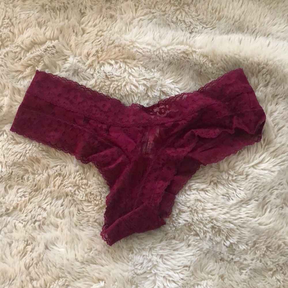 Victoria’s Secret Maroon Lacy Boyshort
